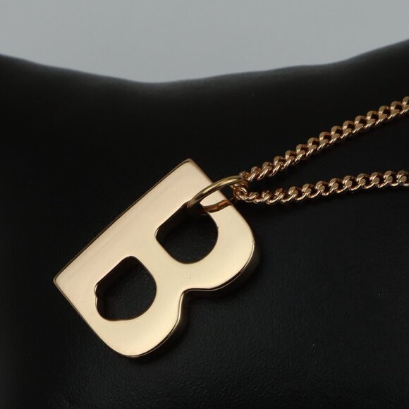 Rose Gold Plated Initial ""B"" Pendant Necklace, XPNL0310 - Picture 3 of 14